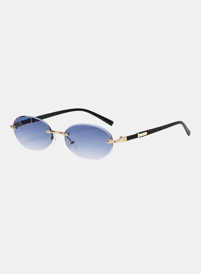 korico Vira Blue Rimless Oval Sunglasses - Image 1